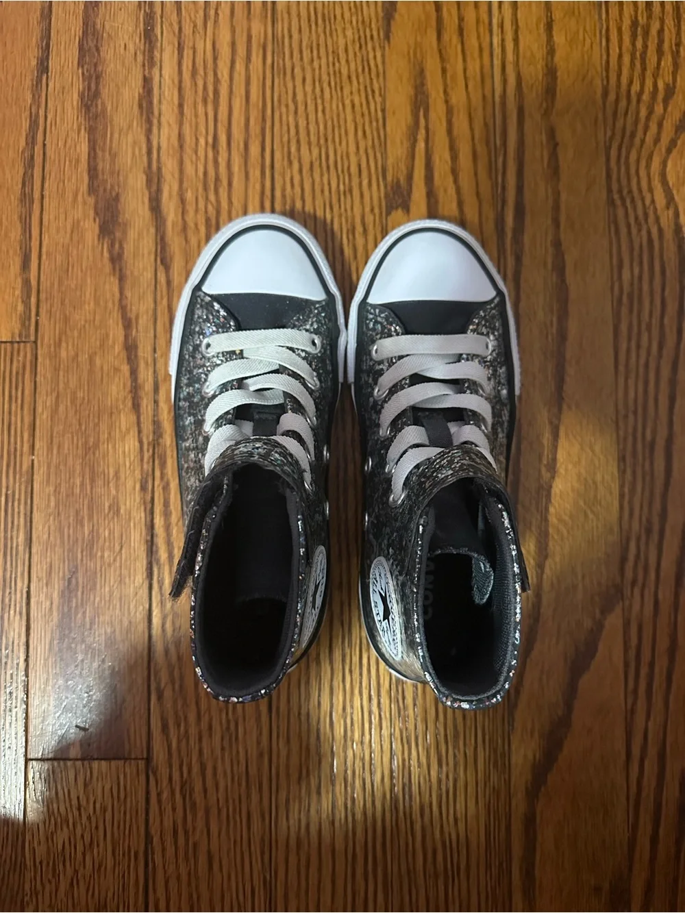 Converse High Top Sneakers in Black with Multicolor Speckle